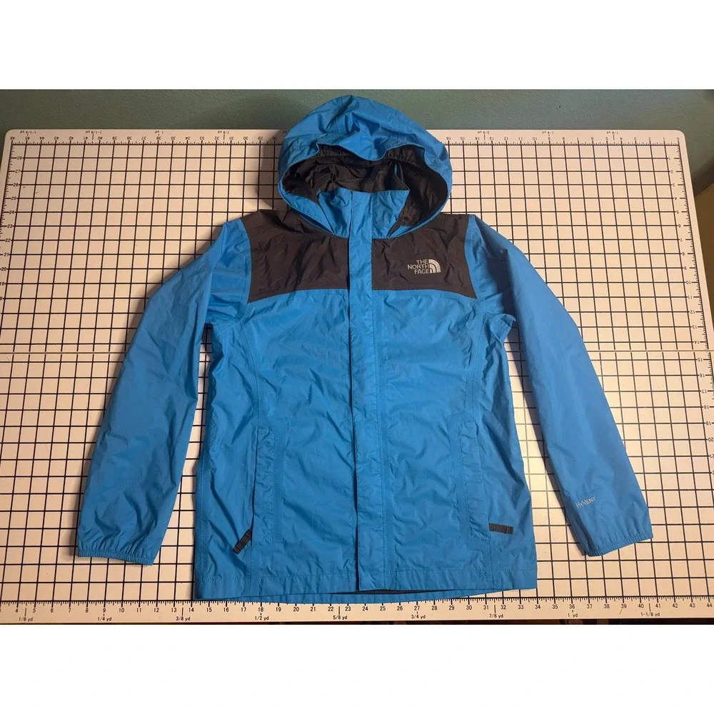 The North Face Boys Resolve Reflective Jacket Blue Grey HyVent Size L 14/16